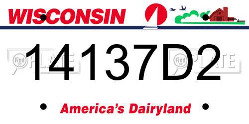 14137D2 Wisconsin License Plate