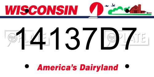 14137D7 Wisconsin License Plate