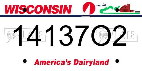 14137O2 Wisconsin License Plate