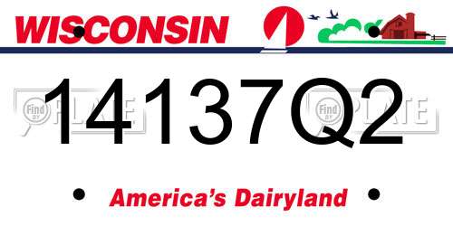 14137Q2 Wisconsin License Plate
