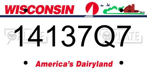 14137Q7 Wisconsin License Plate