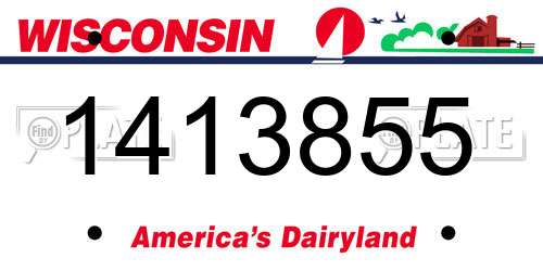 1413855 Wisconsin License Plate