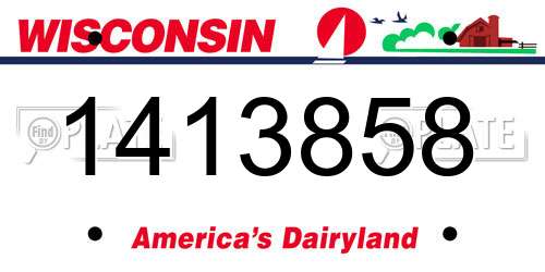 1413858 Wisconsin License Plate