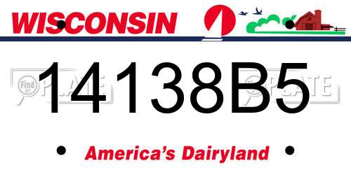 14138B5 Wisconsin License Plate