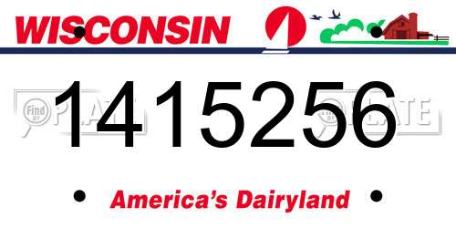 1415256 Wisconsin License Plate