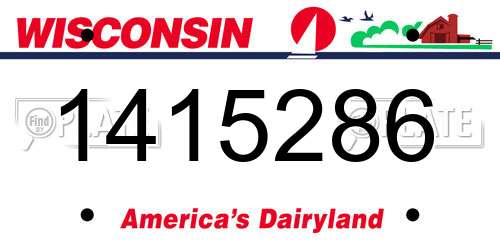 1415286 Wisconsin License Plate