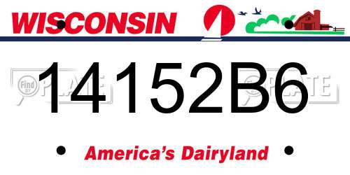 14152B6 Wisconsin License Plate