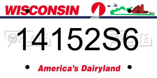 14152S6 Wisconsin License Plate