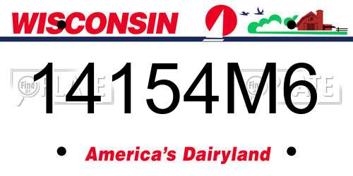 14154M6 Wisconsin License Plate