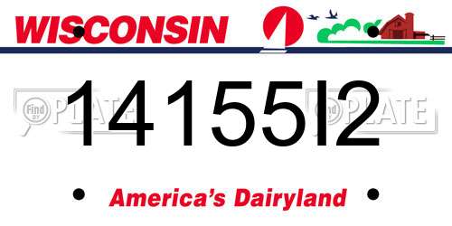 14155I2 Wisconsin License Plate