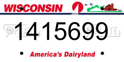 1415699 Wisconsin License Plate