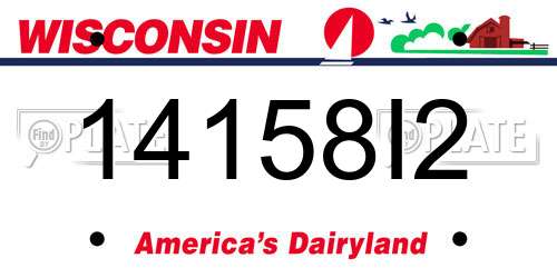 14158I2 Wisconsin License Plate