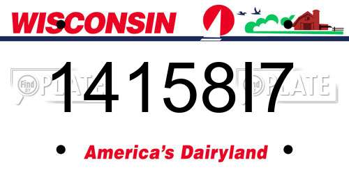 14158I7 Wisconsin License Plate