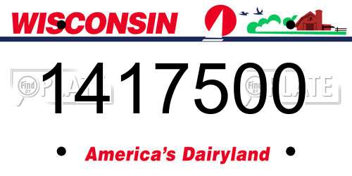 1417500 Wisconsin License Plate