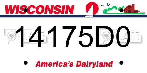 14175D0 Wisconsin License Plate