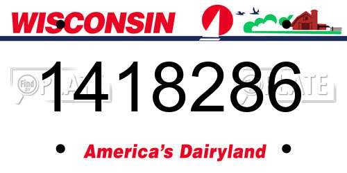 1418286 Wisconsin License Plate
