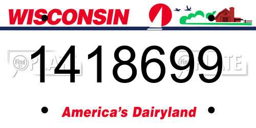 1418699 Wisconsin License Plate