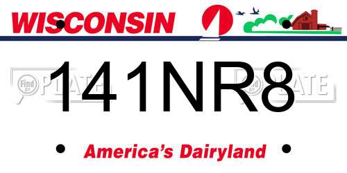 141NR8 Wisconsin License Plate