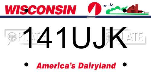 141UJK Wisconsin License Plate