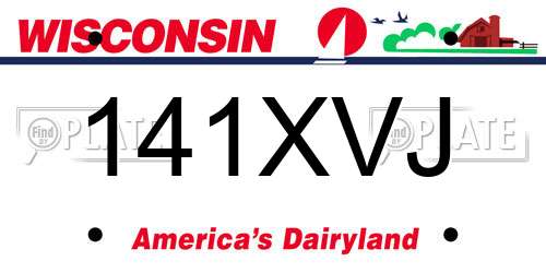 141XVJ Wisconsin License Plate