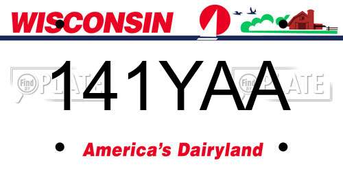 141YAA Wisconsin License Plate