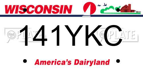 141YKC Wisconsin License Plate