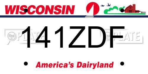 141ZDF Wisconsin License Plate