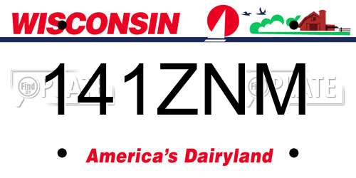 141ZNM Wisconsin License Plate