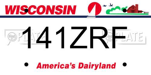 141ZRF Wisconsin License Plate