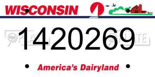 1420269 Wisconsin License Plate