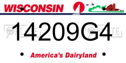 14209G4 Wisconsin License Plate