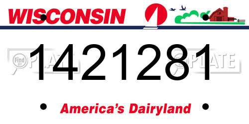 1421281 Wisconsin License Plate