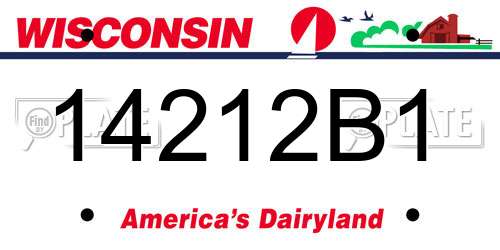 14212B1 Wisconsin License Plate