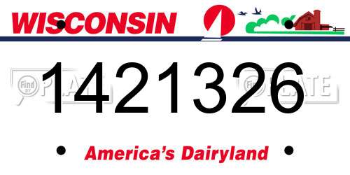 1421326 Wisconsin License Plate