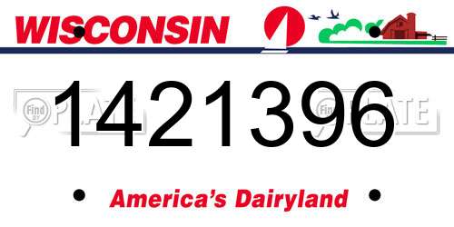 1421396 Wisconsin License Plate