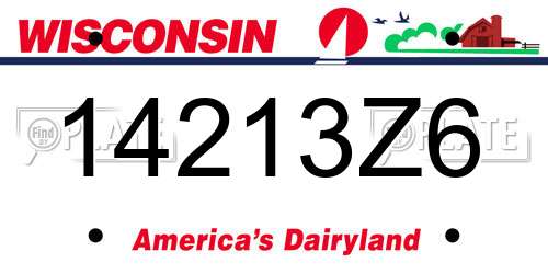 14213Z6 Wisconsin License Plate