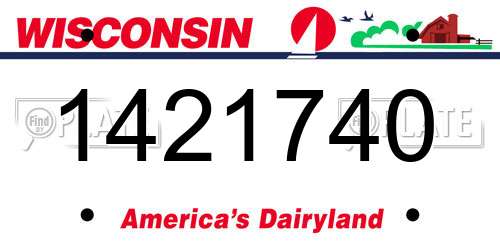 1421740 Wisconsin License Plate