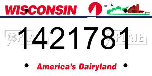 1421781 Wisconsin License Plate