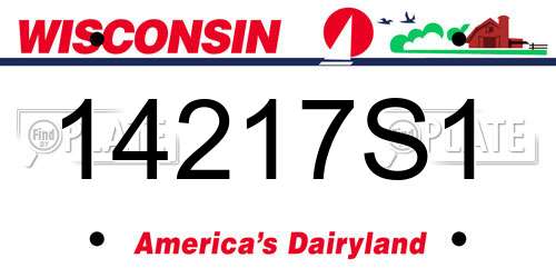 14217S1 Wisconsin License Plate