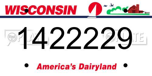 1422229 Wisconsin License Plate