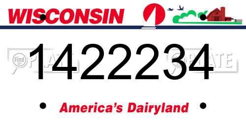1422234 Wisconsin License Plate