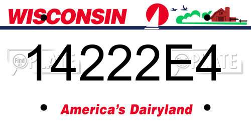 14222E4 Wisconsin License Plate