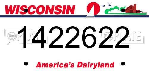 1422622 Wisconsin License Plate