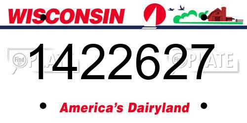 1422627 Wisconsin License Plate