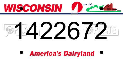 1422672 Wisconsin License Plate