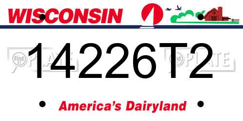 14226T2 Wisconsin License Plate