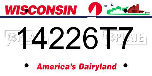 14226T7 Wisconsin License Plate