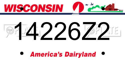 14226Z2 Wisconsin License Plate