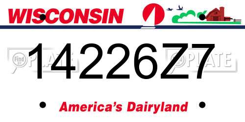 14226Z7 Wisconsin License Plate
