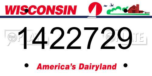 1422729 Wisconsin License Plate